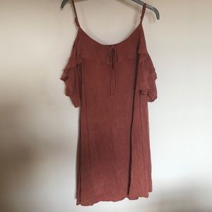 Burnt Orange Cold Shoulder Dress S
